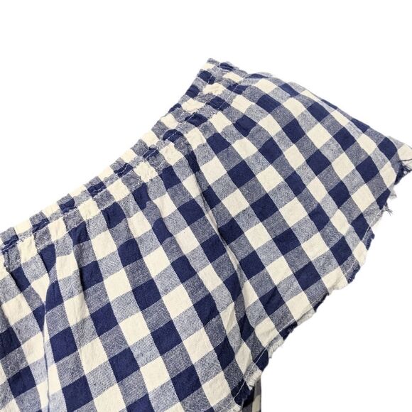 Anthropologie THE LADY & THE SAILOR One Shoulder Gingham Top M - Picture 3 of 9